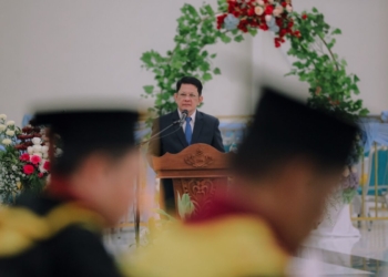 Ujian Promosi Doktor Asisten Pemerintahan dan Kesejahteraan Rakyat Muhammad Firsada. Kegiatan berlangsung pada Ballroom UIN Raden Intan Lampung, Kamis, 12 Februari 2026. Dok ADPIM Lampung.