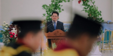 Ujian Promosi Doktor Asisten Pemerintahan dan Kesejahteraan Rakyat Muhammad Firsada. Kegiatan berlangsung pada Ballroom UIN Raden Intan Lampung, Kamis, 12 Februari 2026. Dok ADPIM Lampung.