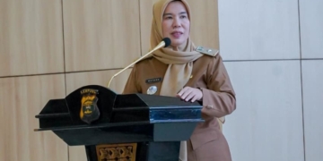 Inspektur Provinsi Lampung, Bayana menjadi narasumber dalam Sosialisasi Pembangunan Zona Integritas (ZI) yang digelar di Aula GSG Presisi Polda Lampung, Senin (23/02/2026). Dok. ADPIM Lampung