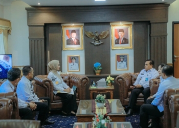 Wakil Gubernur Lampung Jihan Nurlela menerima kunjungan Kepala Kantor Wilayah Kementerian Hukum (Kakanwil Kemenkum) Lampung, Taufiqurrakhman di Ruang Kerja Wakil Gubernur Lampung, Bandar Lampung, Rabu, 25 Februari 2026. Dok. Adpim Lampung