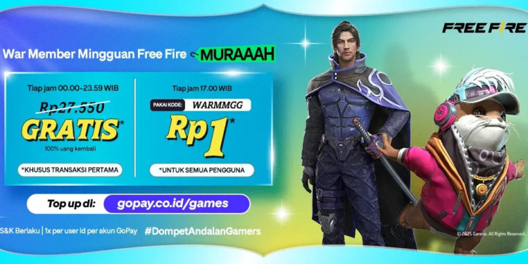 WAR Member Mingguan Gratis & Rp1 Free Fire di Moment Ramadan, Top Up Sekarang Di GoPay Games!