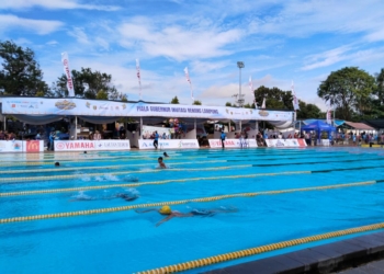 Kejuaraan renang di Provinsi Lampung. Lampost.co/Umar Robbani