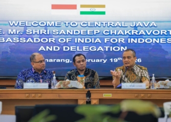 Kunjungan kehormatan dari Duta Besar (Dubes) India untuk Indonesia Shri Sandeep Chakravorty di kantor Gubernur Jawa Tengah, Kamis, 19 Februari 2026