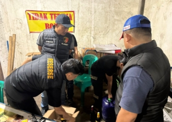 Polsek Tanjung Senang melakukan razia di tempat hiburan malam di Jalan Soekarno Hatta, Kelurahan Tanjung Senang, Kecamatan Tanjung Senang, Kota Bandar Lampung. Selasa (24/2/2026) malam. Dok Polsek