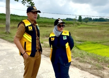 Jalan rusak yang tengah Viral di Kecamatan Purbolinggo, Kabupaten Lampung Timur, setelah warga melakukan settingan menyulapnya menjadi wahana wisata bertajuk ‘Telaga Sewu’.