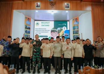 Pengukuhan pengurus Kontak Tani Nelayan Andalan (KTNA) Provinsi Lampung Masa Bakti 2026–2031 di Aula Balai Pelatihan Pertanian (Bapeltan) Lampung, Kabupaten Lampung Selatan, Sabtu, 31 Januari 2026. Dok Adpim