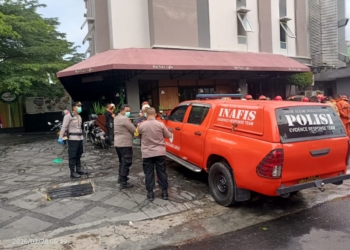 Polresta Bandar Lampung bergerak cepat menindaklanjuti laporan masyarakat melalui layanan darurat 110 terkait kebakaran di New Town Coffee, Hotel Anugerah Express Lampung, Sabtu, 28 Februari 2026. Dok Polresta Bandar Lampung
