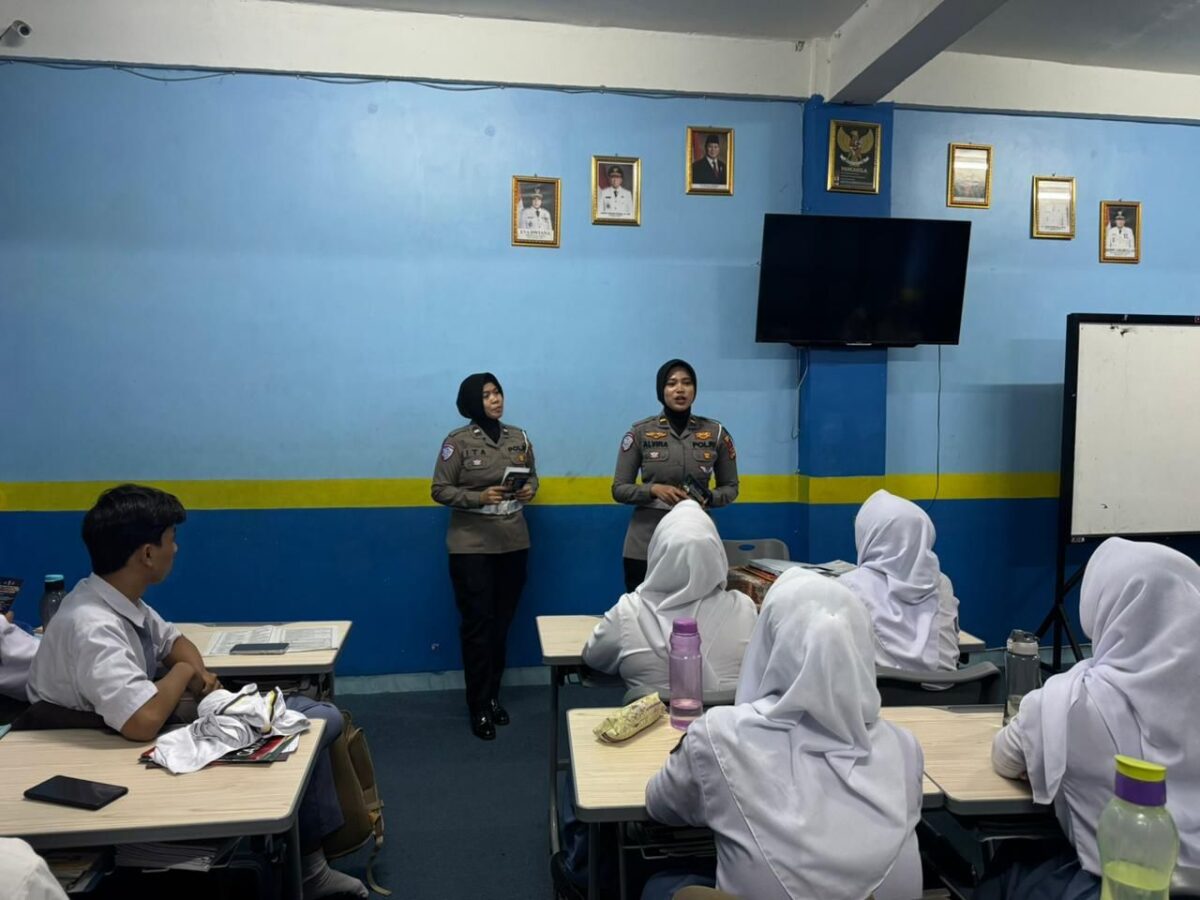 Satuan Lalu Lintas (Satlantas) Polresta Bandar Lampung menggelar sosialisasi di SMA Perintis 2 Bandar Lampung, Selasa, 3 Februari 2026. Dok Tribratanews Resta Bandar Lampung