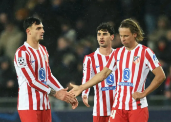 para pemain atletico saat ditahan imbang club brugge