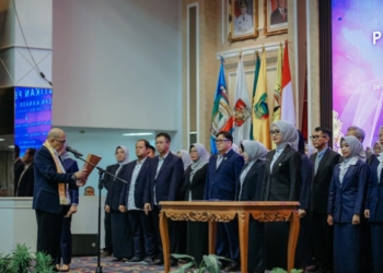 Wakil Gubernur (Wagub) Lampung Jihan Nurlela dilantik menjadi Ketua Yayasan Kanker Indonesia (YKI) Cabang Koordinator Provinsi Lampung di Balai Keratun Lt. III, Komplek Kantor Gubernur Lampung, Sabtu (31/01/2026). Dok. ADPIM.