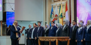 Wakil Gubernur (Wagub) Lampung Jihan Nurlela dilantik menjadi Ketua Yayasan Kanker Indonesia (YKI) Cabang Koordinator Provinsi Lampung di Balai Keratun Lt. III, Komplek Kantor Gubernur Lampung, Sabtu (31/01/2026). Dok. ADPIM.