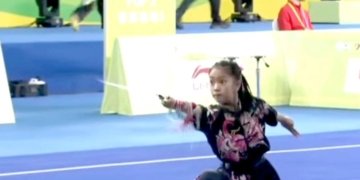 Terfi Meisya, atlet Wushu junior asal Lampung yang memperkuat Tim Nasional Indonesia berhasil menyabet medali perak pada ajang 10th World Junior Wushu Championships 2026, di Tianjin, Tiongkok. Dok. Wushu Lampung
