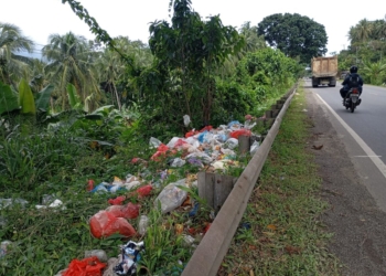 Sampah Berserakan di Jalinsum, Pengendara Diimbau Tidak Buang Sampah Sembarangan