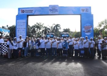 PTPN I Regional 7 memberangkatkan 80 pemudik gratis dari Bandar Lampung ke Bandung dan Yogyakarta melalui program TJSL.