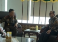 Kakanwil Direktorat Jenderal Pajak Bengkulu dan Lampung, Sigit Danang Joyo, beraudiensi dengan Kepala Kejaksaan Tinggi Lampung, Danang Suryo Wibowo, di ruang kerja Kajati, Selasa (3/3).