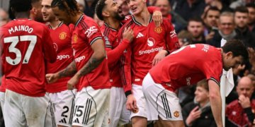 skuad MU rayakan kemenangan