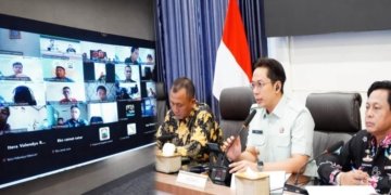 FGD dan paparan awal penyusunan dokumen rencana aksi penanggulangan banjir bersama Institut Teknologi Sumatera (Itera), yang digelar secara hybrid dari Aula Rajabasa, Kantor Bupati Lampung Selatan, Kamis (9/4/2026).