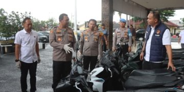 Tim gabungan Satreskrim Polresta Bandar Lampung dan Polsek Tanjung Karang Barat berhasil meringkus dua pelaku curanmor yang kerap beraksi di wilayah Bandar Lampung. Dok Polresta