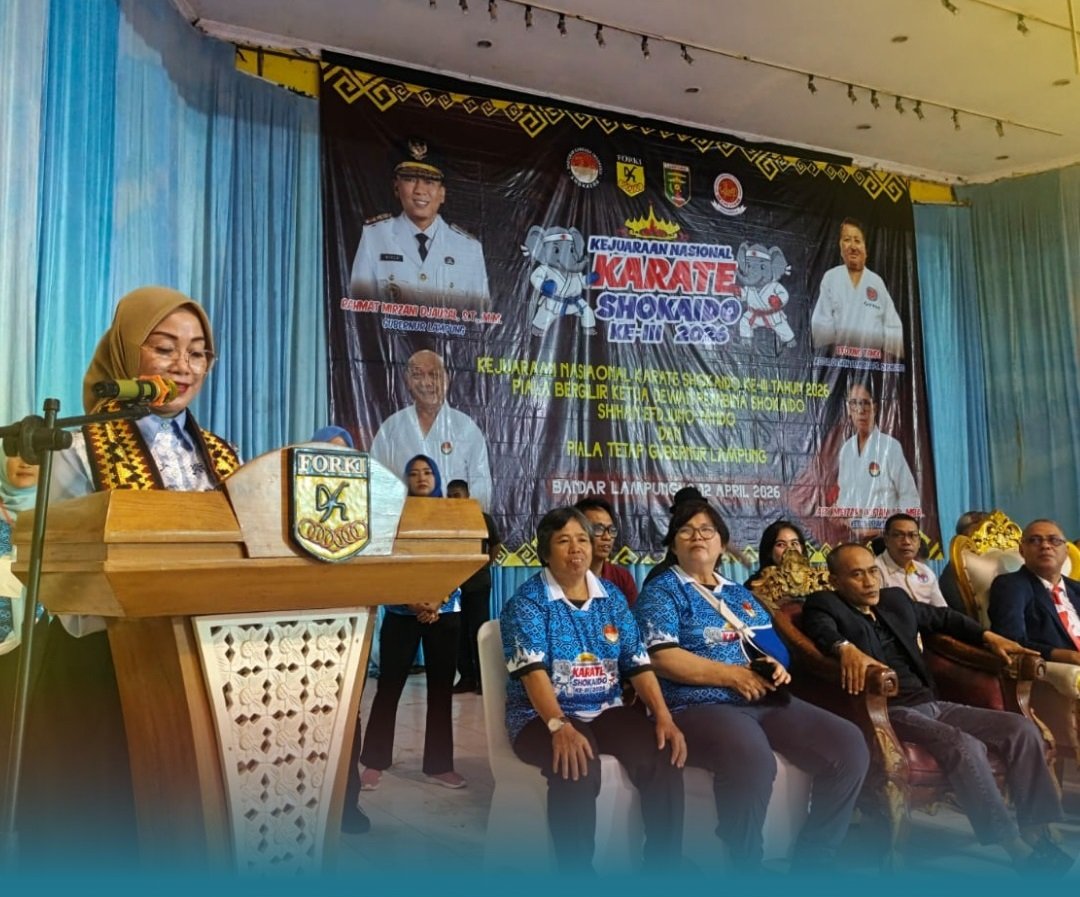 Kadispora Wakili Gubernur Lampung Buka Kejurnas Karate Shokaido III