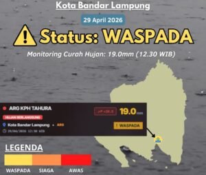 Peringatan Dini Waspada Dampak Hujan di Bandar Lampung