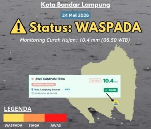 Peringatan Dini Waspada Dampak Hujan di Wilayah Kota Bandar Lampung