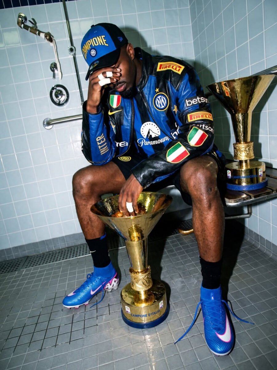 Marcus Thuram Rayakan Scudetto Ke-21 Inter dengan Gaya Ikonik Kobe Bryant